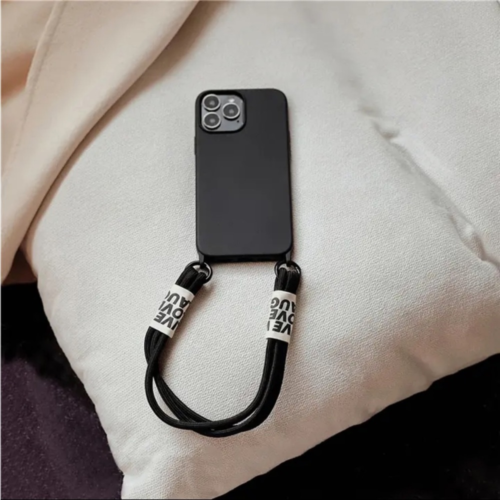 iPhone 12 Flex Black Cover Case With Handheld Strap